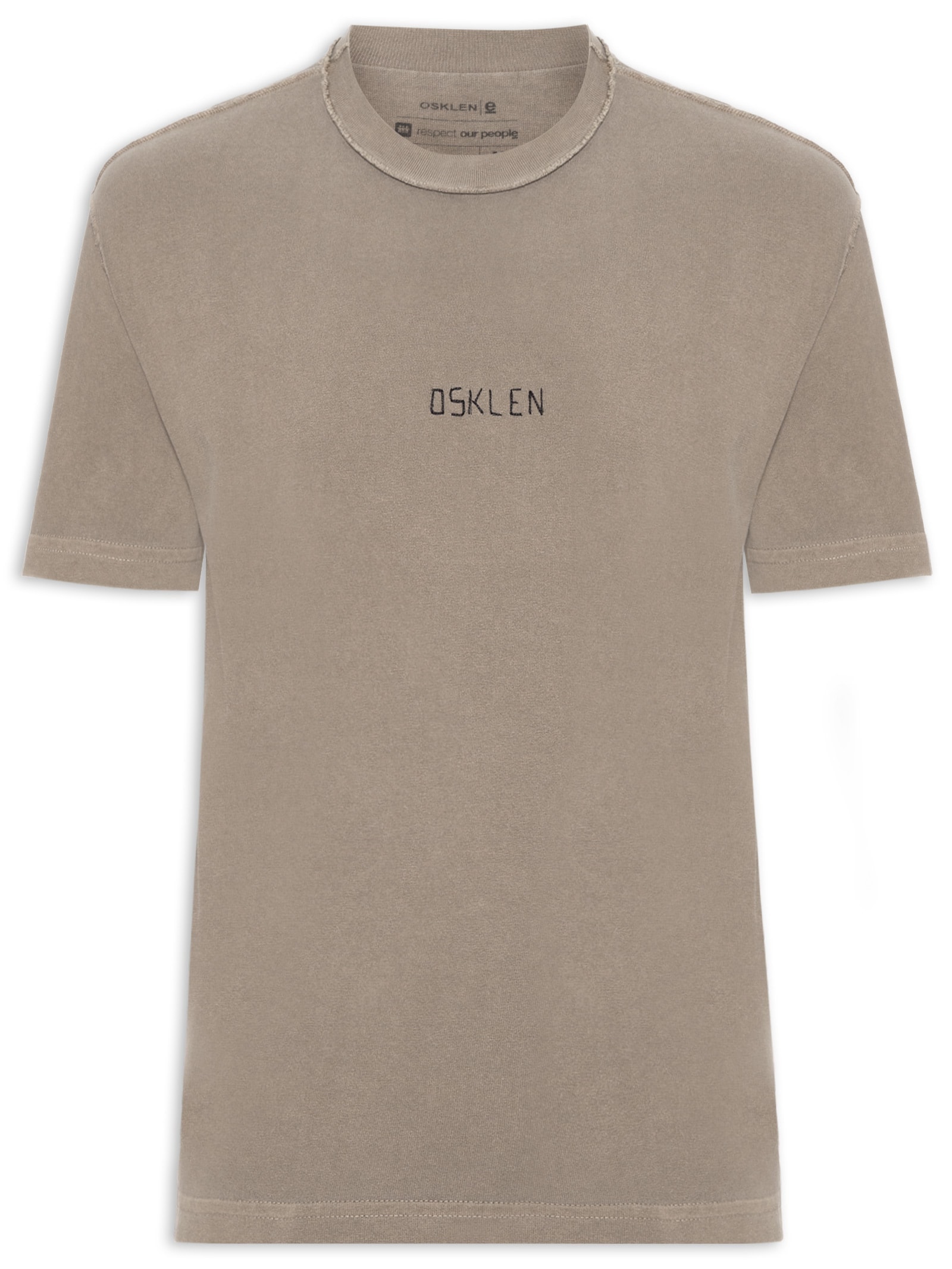 Camiseta Masculina Manga Curta Avesso Bordado Marrom Osklen