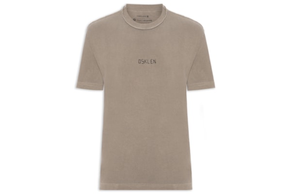 Camiseta Masculina Manga Curta Avesso Bordado - Marrom
