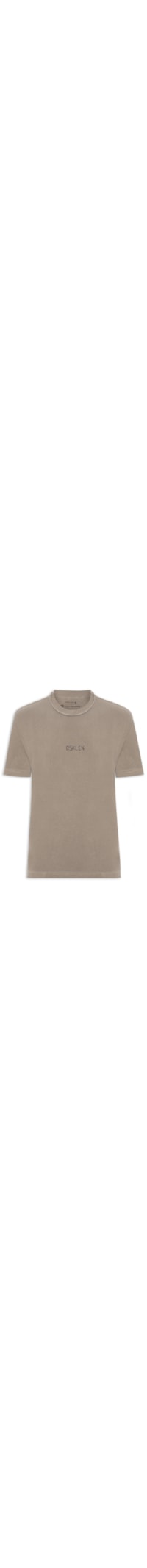 Camiseta Masculina Manga Curta Avesso Bordado - Marrom