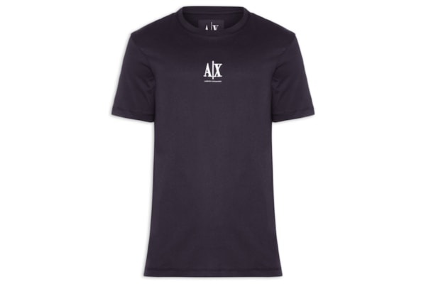 Camiseta Masculina Manga Curta AX Bordado - Azul