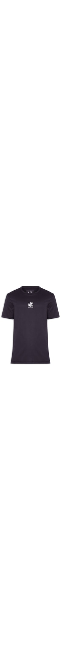 Camiseta Masculina Manga Curta AX Bordado - Azul