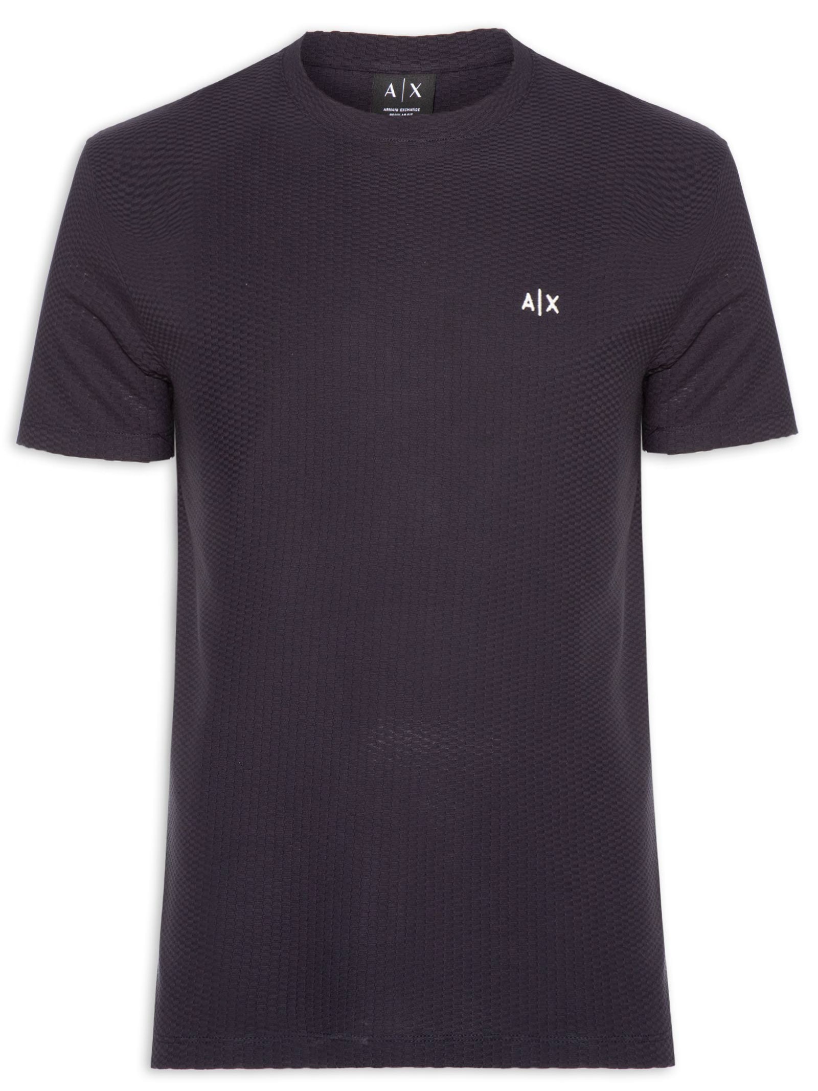 Camiseta Masculina Manga Curta AX Jacquard Azul Armani Exchange