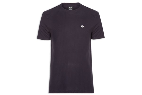 Camiseta Masculina Manga Curta AX Jacquard - Azul