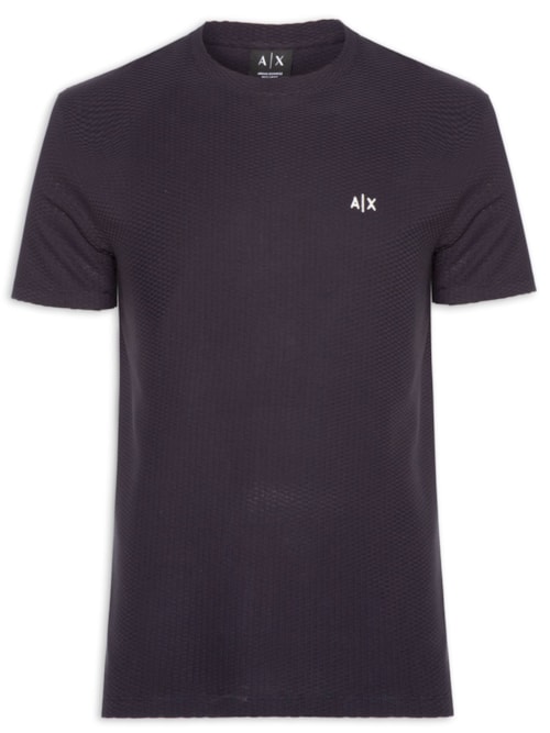 Camiseta Masculina Manga Curta AX Jacquard – Azul