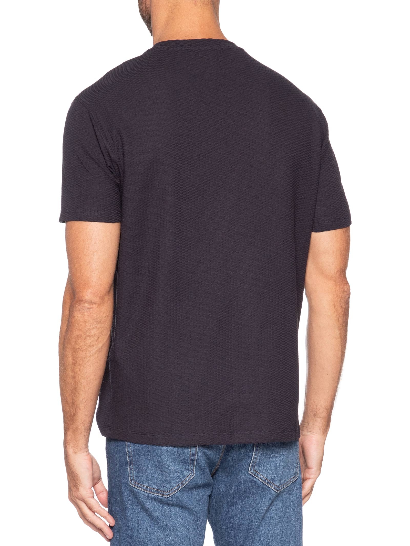 Camiseta Masculina Manga Curta AX Jacquard Azul Armani Exchange