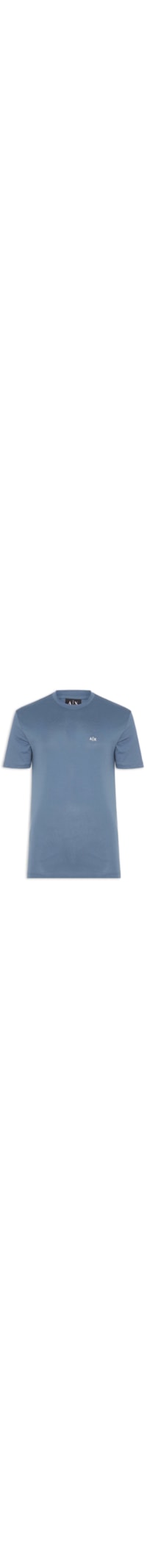 Camiseta Masculina Manga Curta AX Mini Bordado - Azul