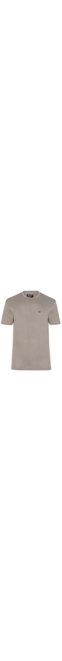 Camiseta Masculina Manga Curta AX Mini Bordado - Bege