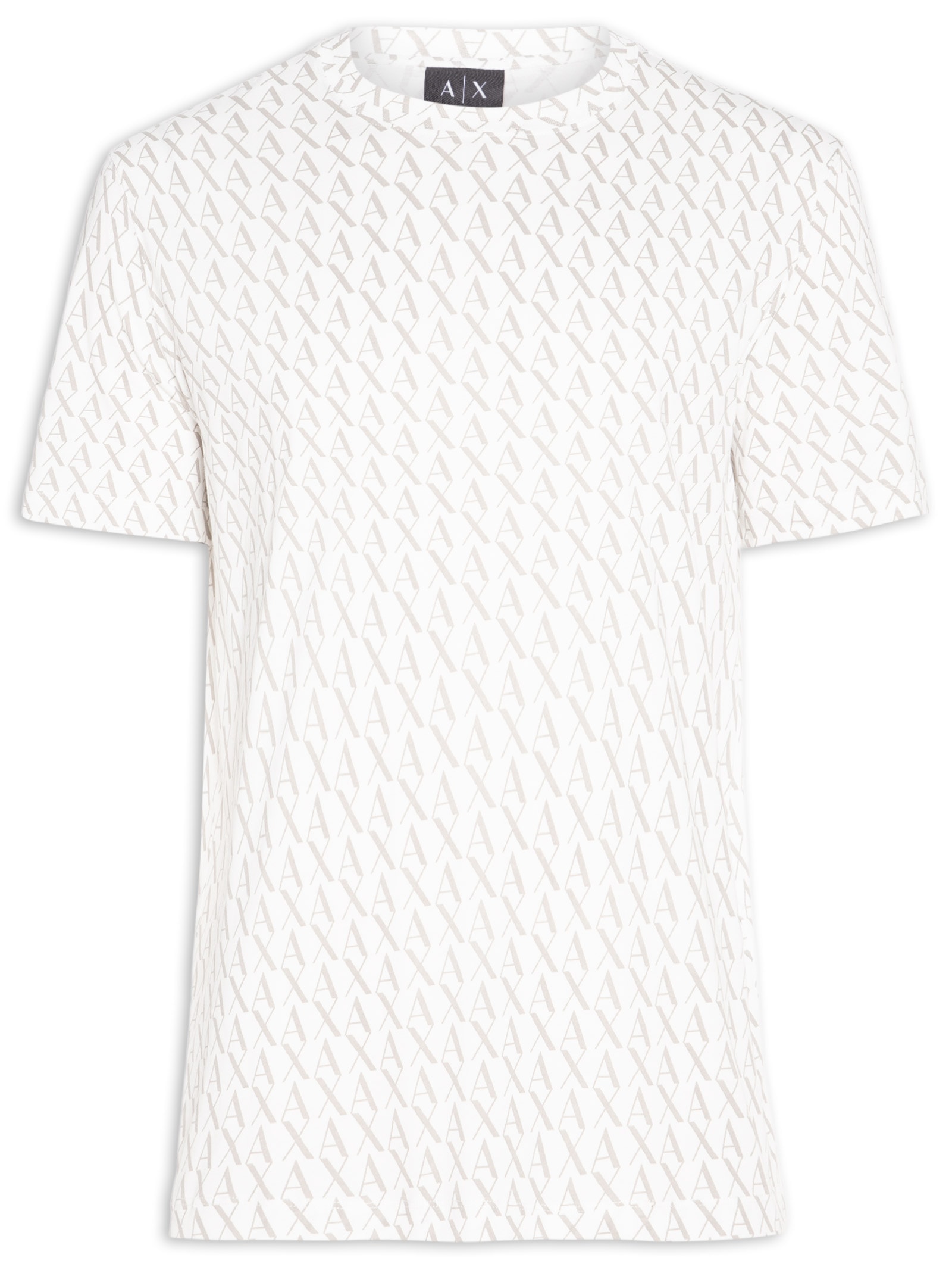 Camiseta Masculina Manga Curta AX Monograma Branco Armani Exchange
