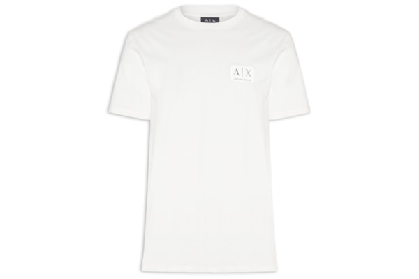 Camiseta Masculina Manga Curta AX Patch - Branco
