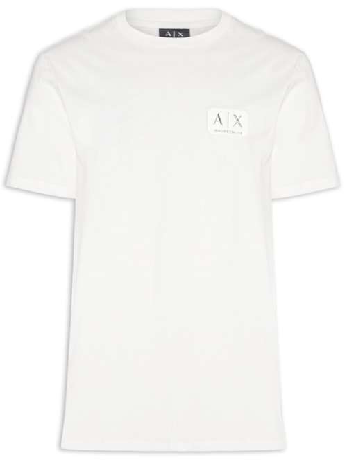 Camiseta Masculina Manga Curta AX Patch – Branco