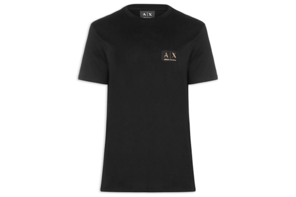 Camiseta Masculina Manga Curta AX Patch - Preto