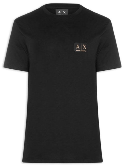 Camiseta Masculina Manga Curta AX Patch – Preto