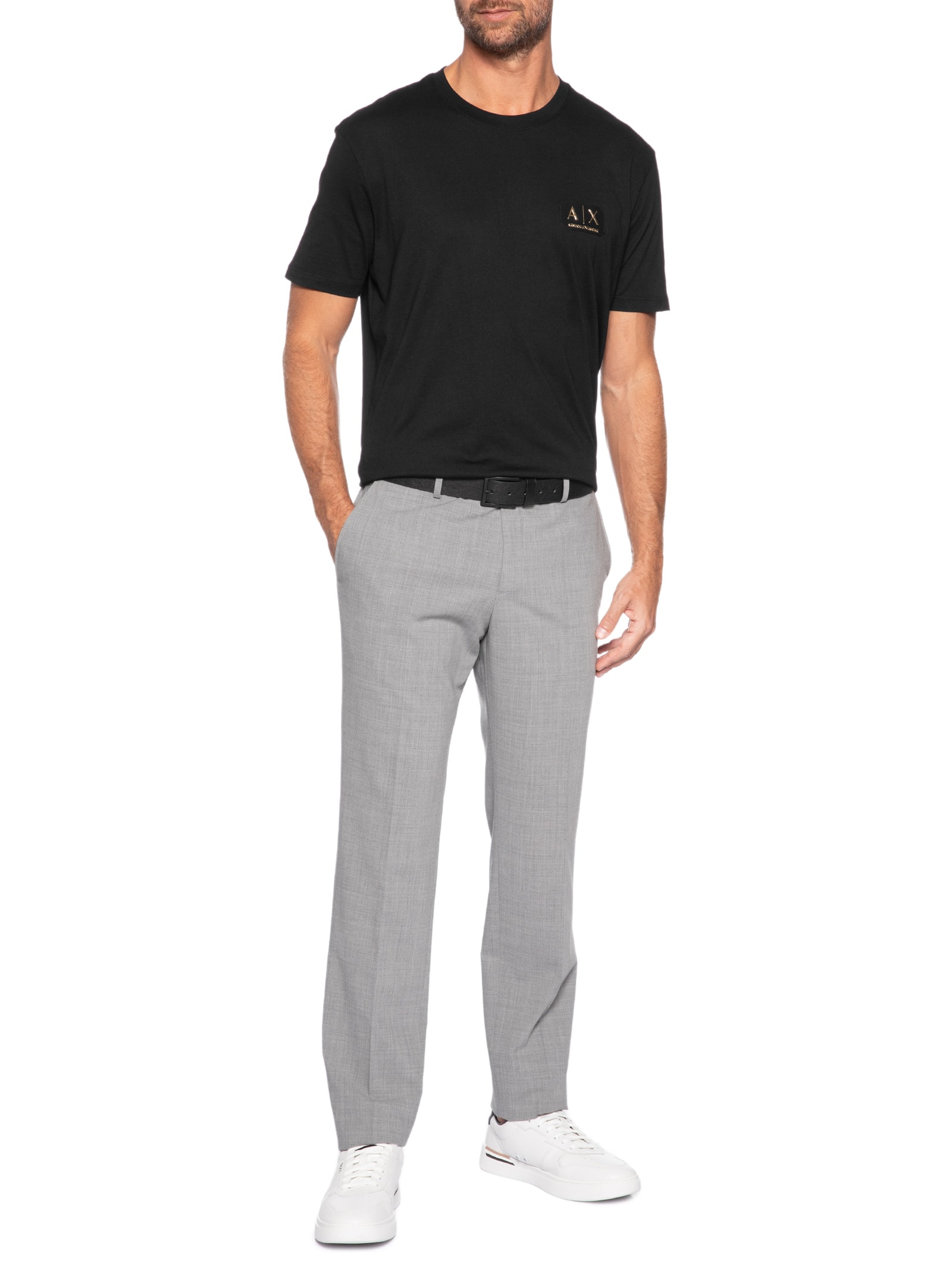 Camiseta Masculina Manga Curta AX Patch Preto Armani Exchange