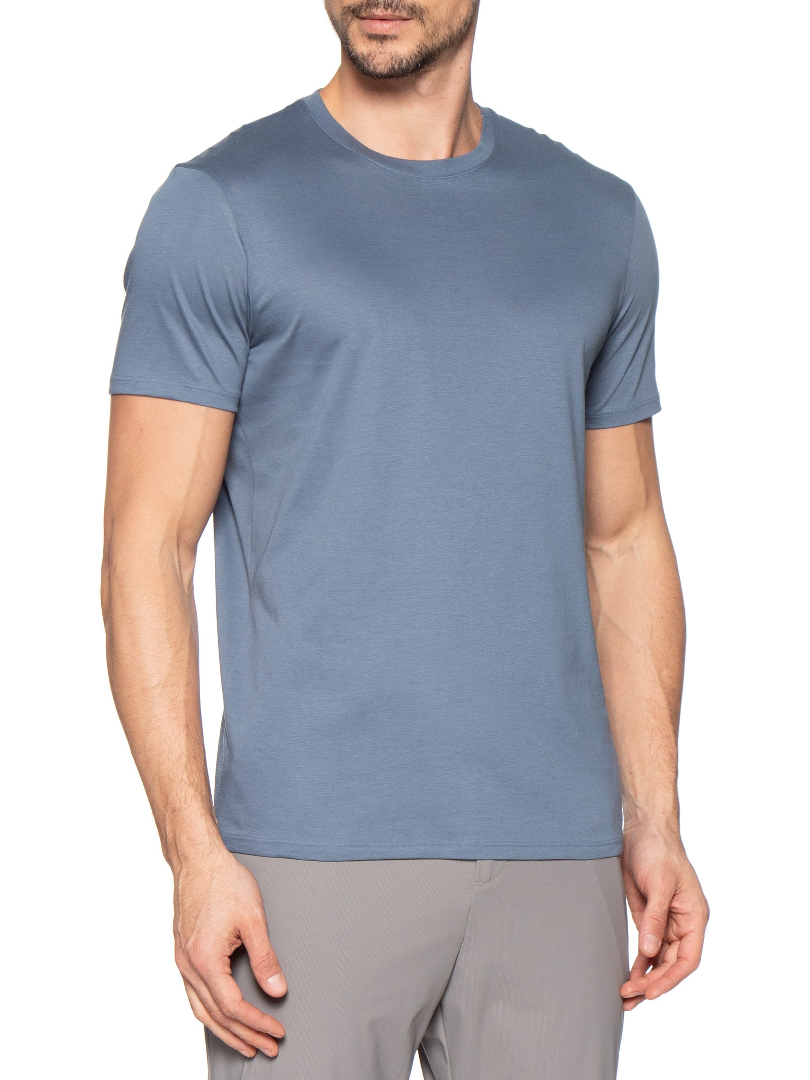 Camiseta Masculina Manga Curta Ax Pima Azul Armani Exchange