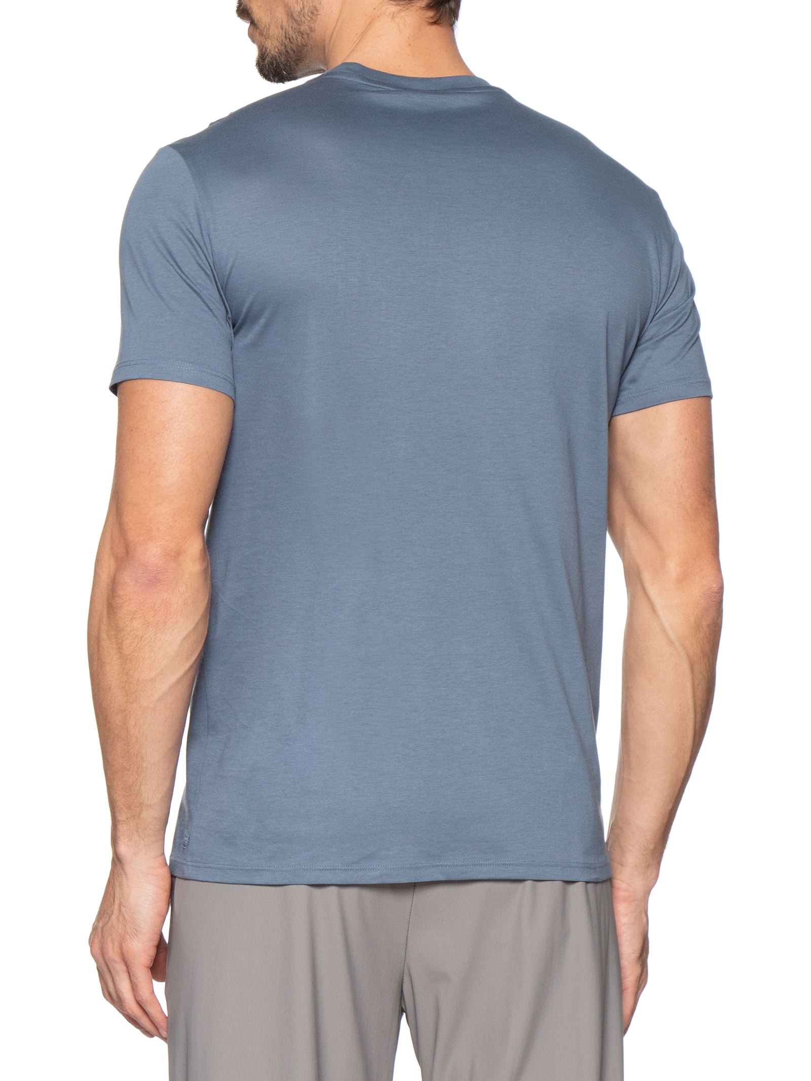 Camiseta Masculina Manga Curta Ax Pima Azul Armani Exchange