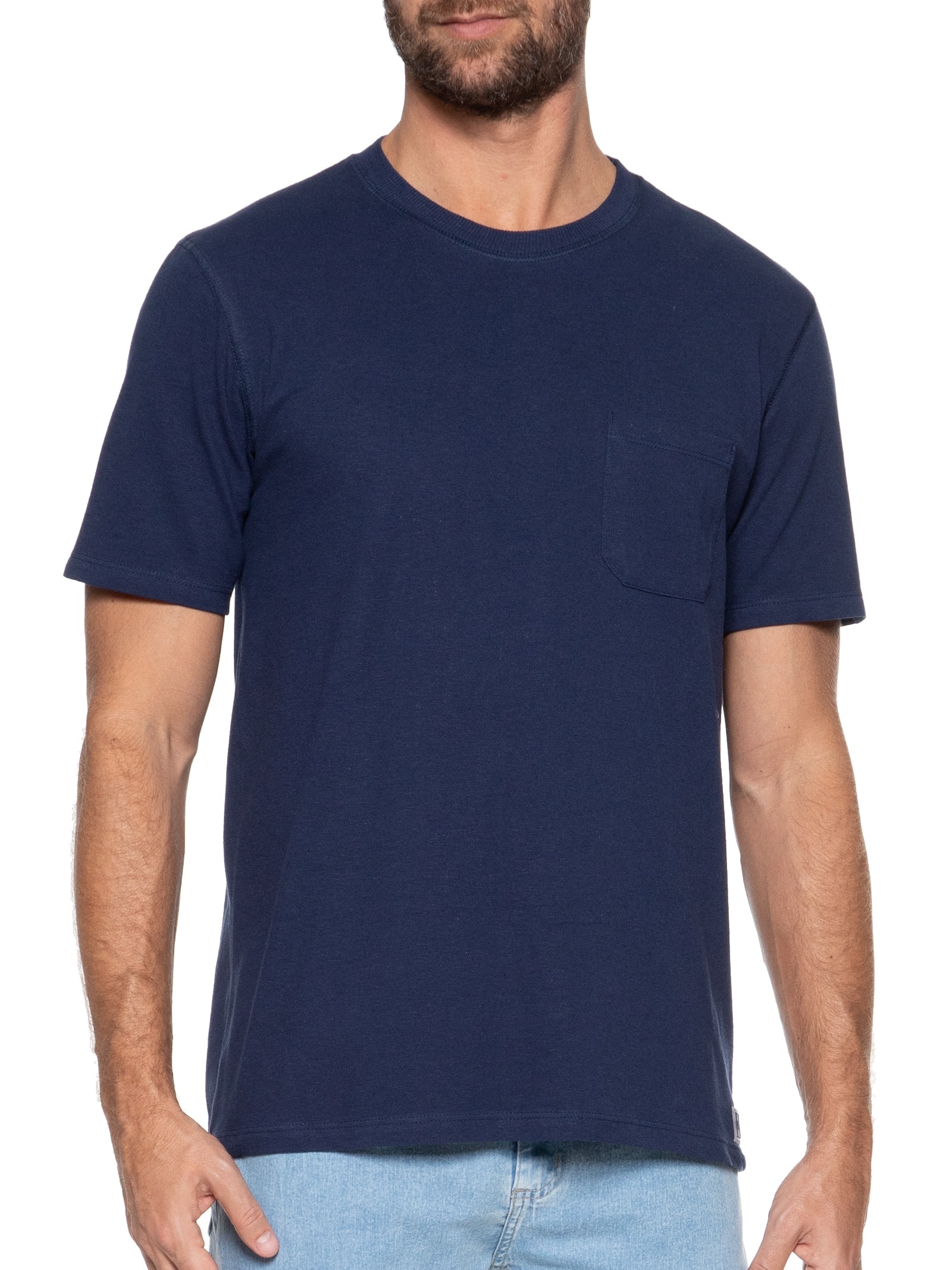 Camiseta Masculina Manga Curta Azul Hering