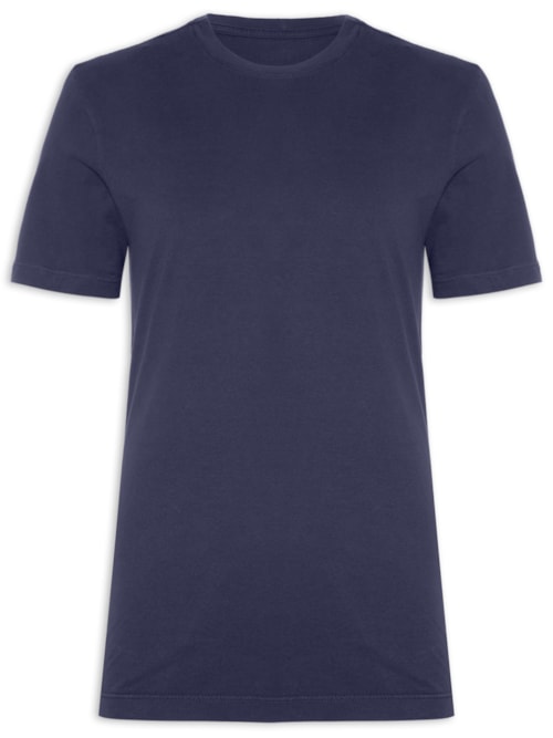 Camiseta Masculina Manga Curta Básica Aquarela – Azul