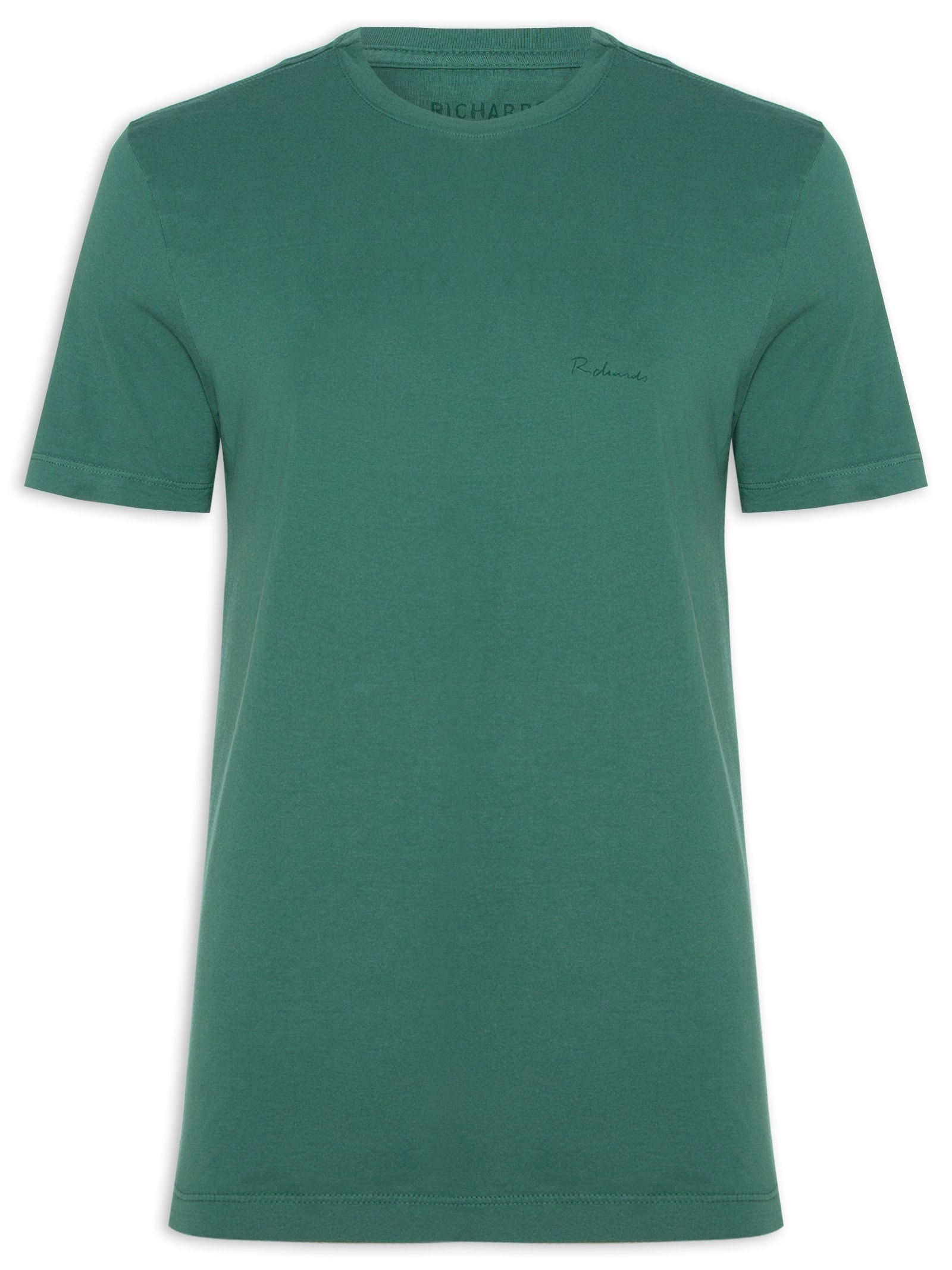 Camiseta Masculina Manga Curta Básica Aquarela Verde  Richards