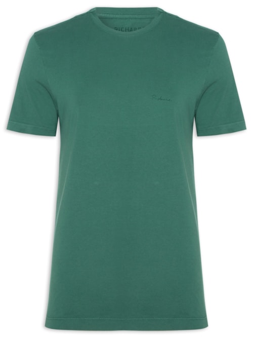 Camiseta Masculina Manga Curta Básica Aquarela – Verde