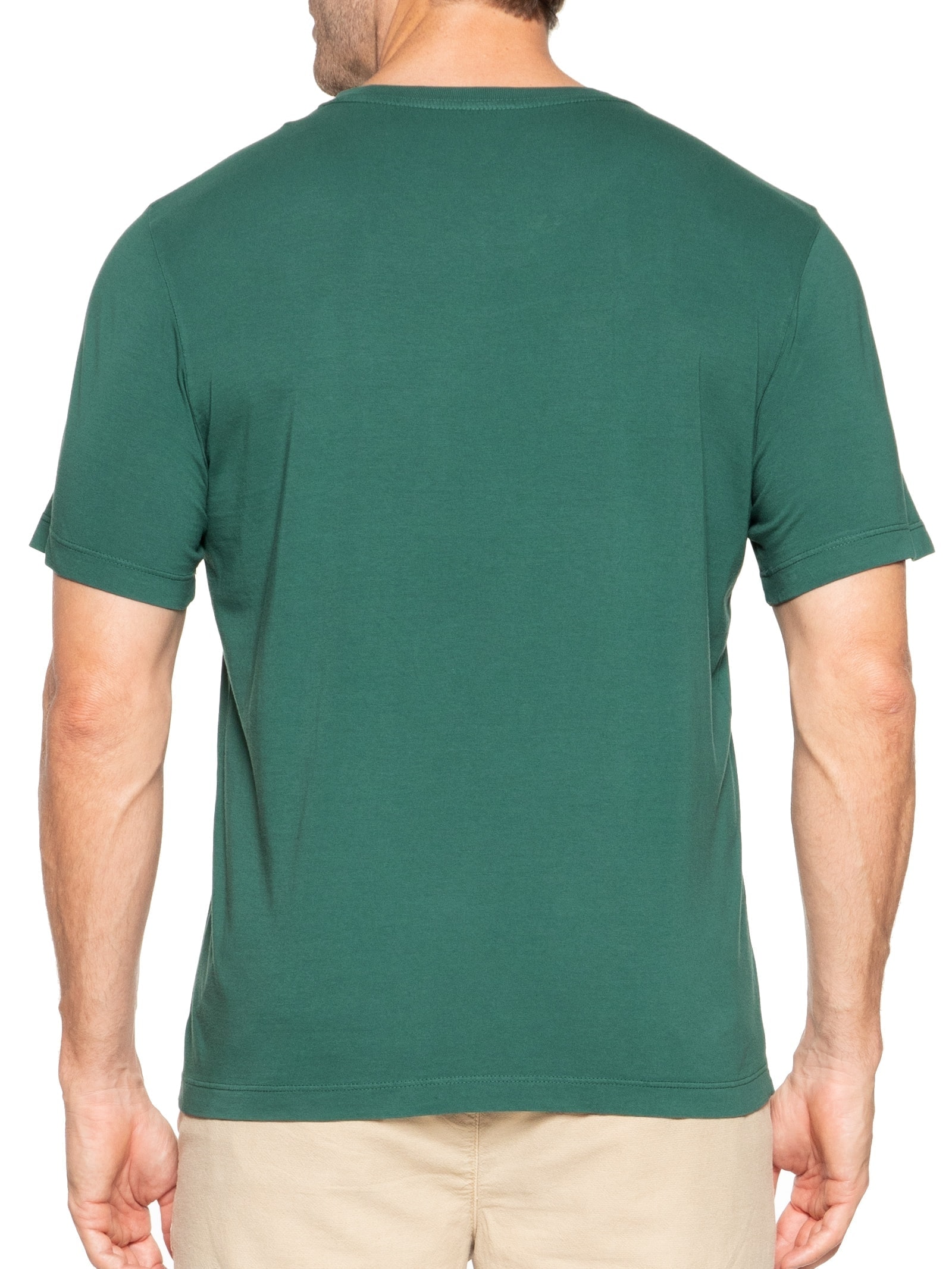 Camiseta Masculina Manga Curta Básica Aquarela Verde  Richards