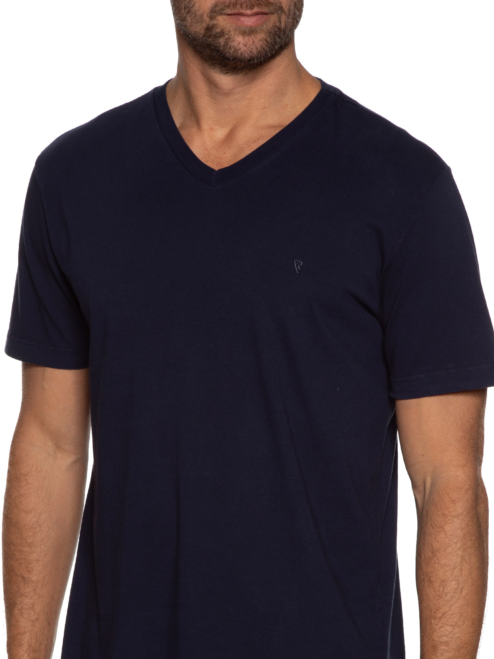 Camiseta Masculina Manga Curta Básica Azul Vr