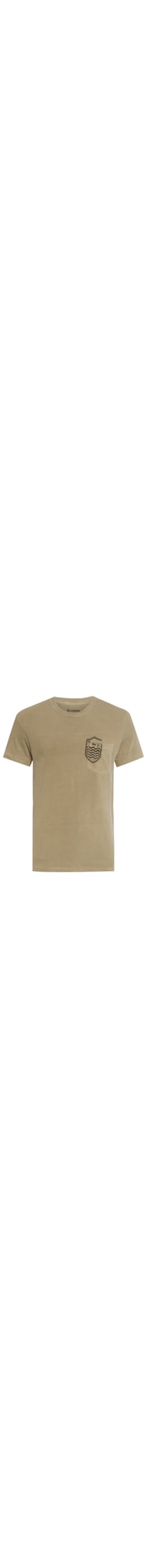 Camiseta Masculina Manga Curta Bolso Brasão - Bege