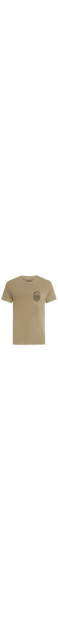 Camiseta Masculina Manga Curta Bolso Brasão - Bege