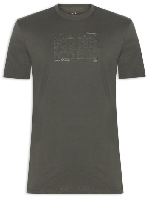 Camiseta Masculina Manga Curta Bordada - Verde