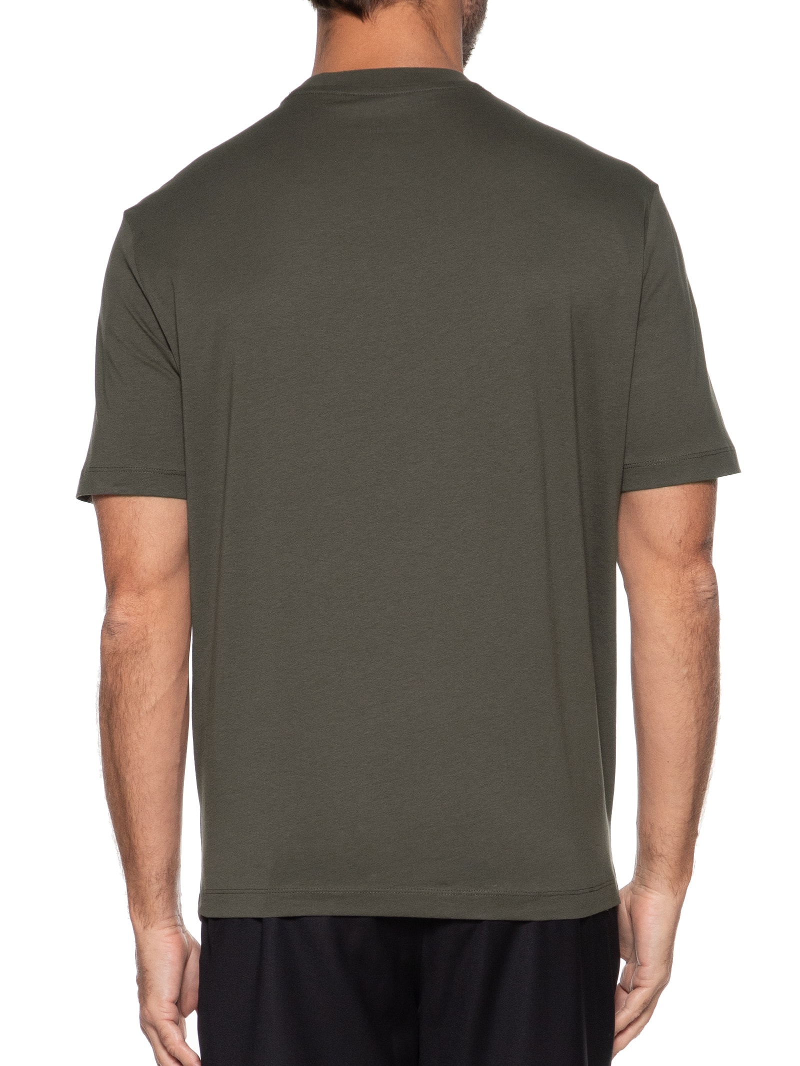 Camiseta Masculina Manga Curta Bordada Verde Armani Exchange