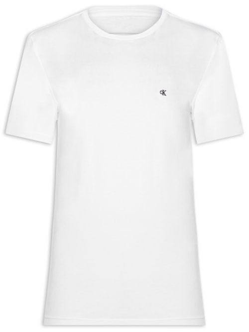 Camiseta Masculina Manga Curta Bordado – Branco