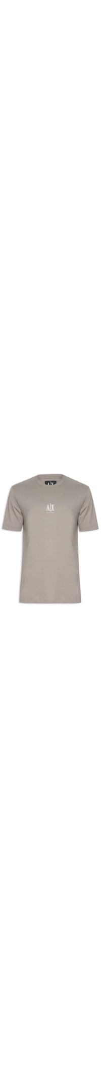 Camiseta Masculina Manga Curta Bordado Logo - Bege