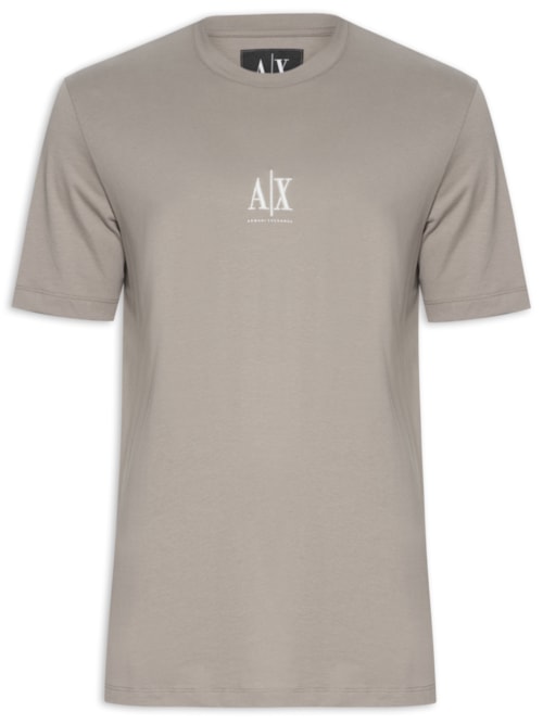Camiseta Masculina Manga Curta Bordado Logo – Bege