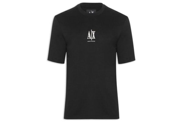 Camiseta Masculina Manga Curta Bordado Logo - Preto