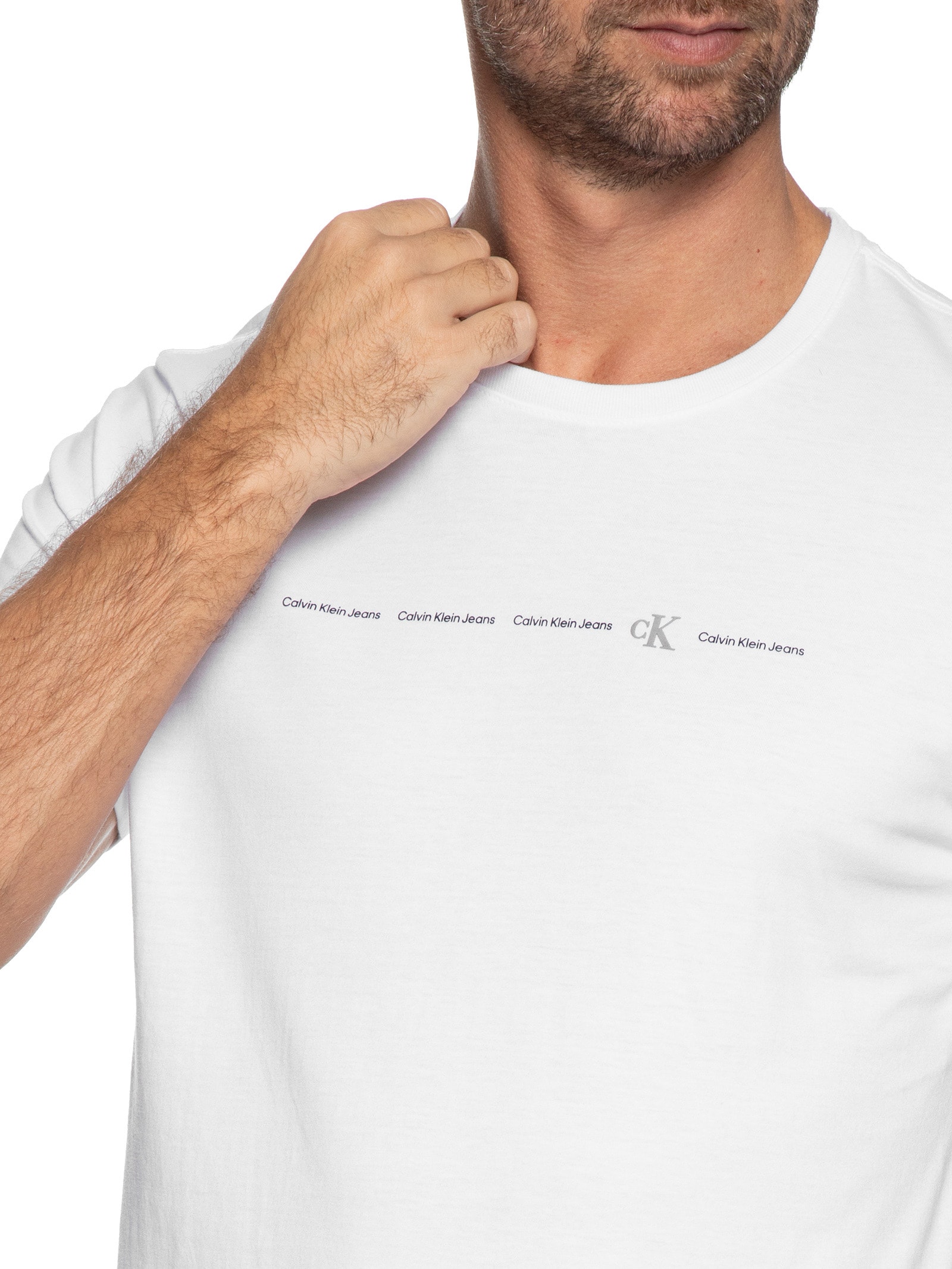 Camiseta Masculina Manga Curta Branco  Calvin Klein Jeans