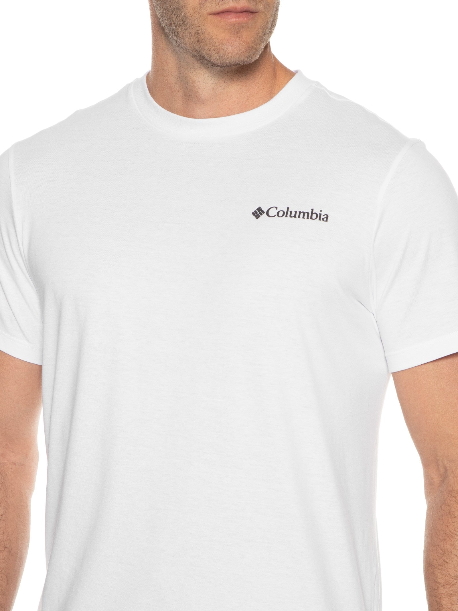 Camiseta Masculina Manga Curta Branco Columbia