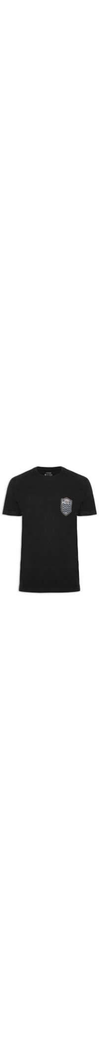 Camiseta Masculina Manga Curta Brasão - Preto