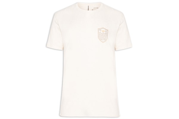 Camiseta Masculina Manga Curta Brasão Rustic Linen - Bege