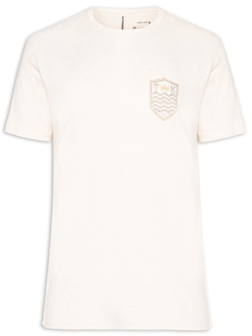 Camiseta Masculina Manga Curta Brasão Rustic Linen – Bege