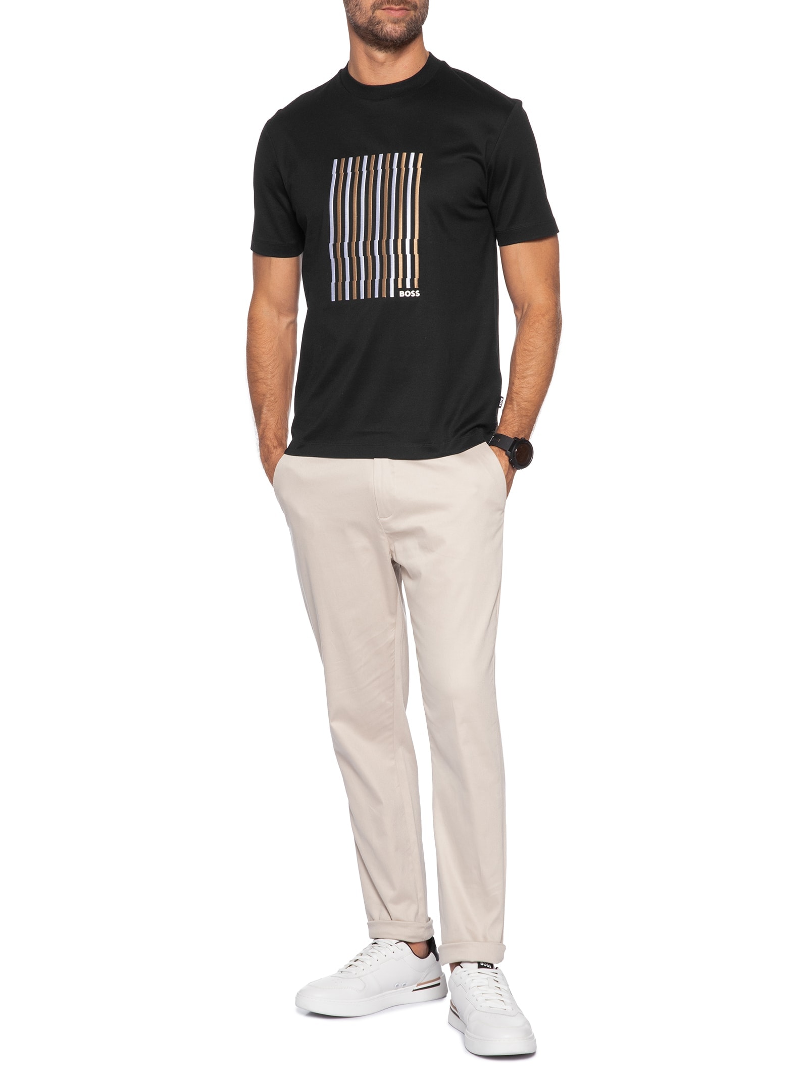 Camiseta Masculina Manga Curta C-Thompson 41 Preto Boss Boss