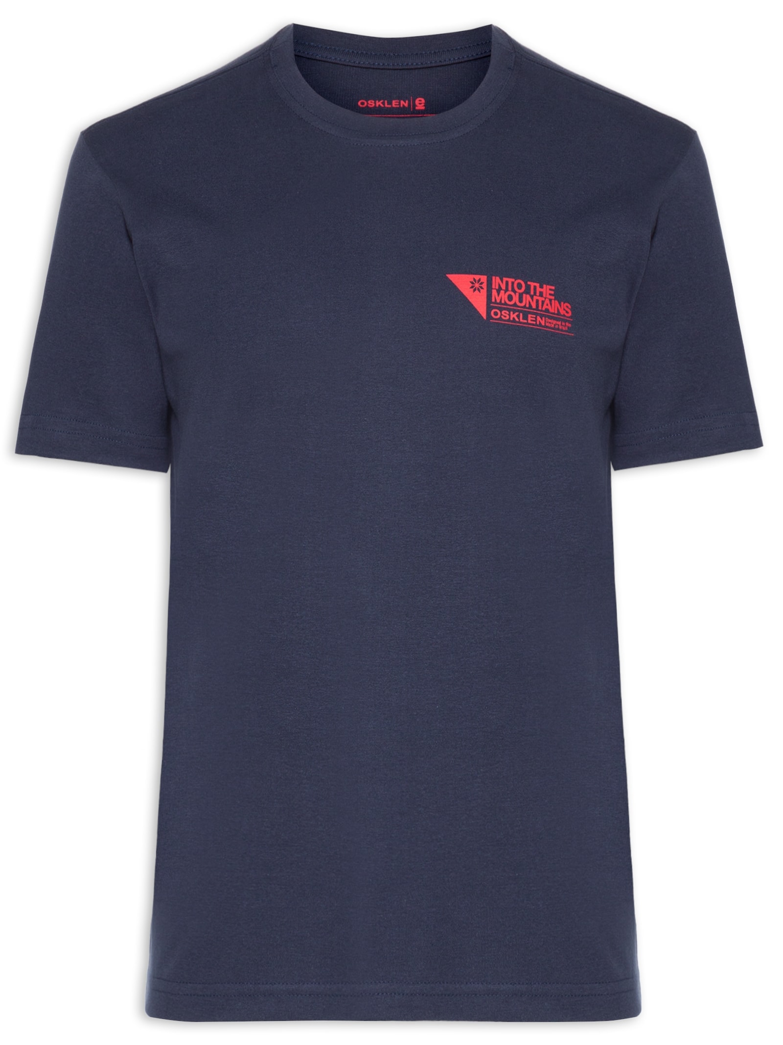 Camiseta Masculina Manga Curta Carimbo Itm Azul Osklen