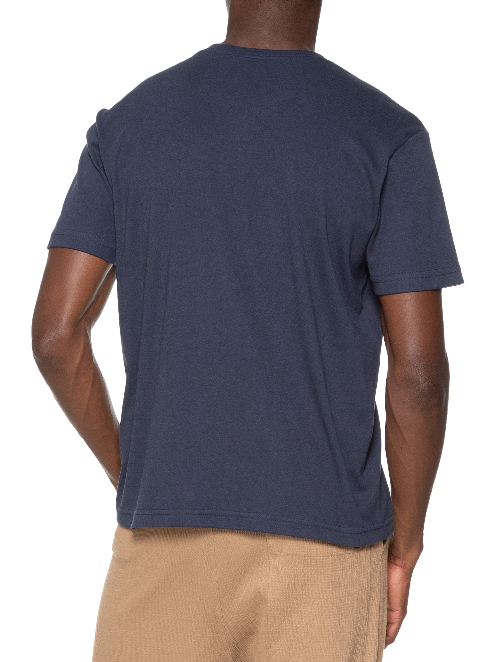 Camiseta Masculina Manga Curta Carimbo Itm Azul Osklen