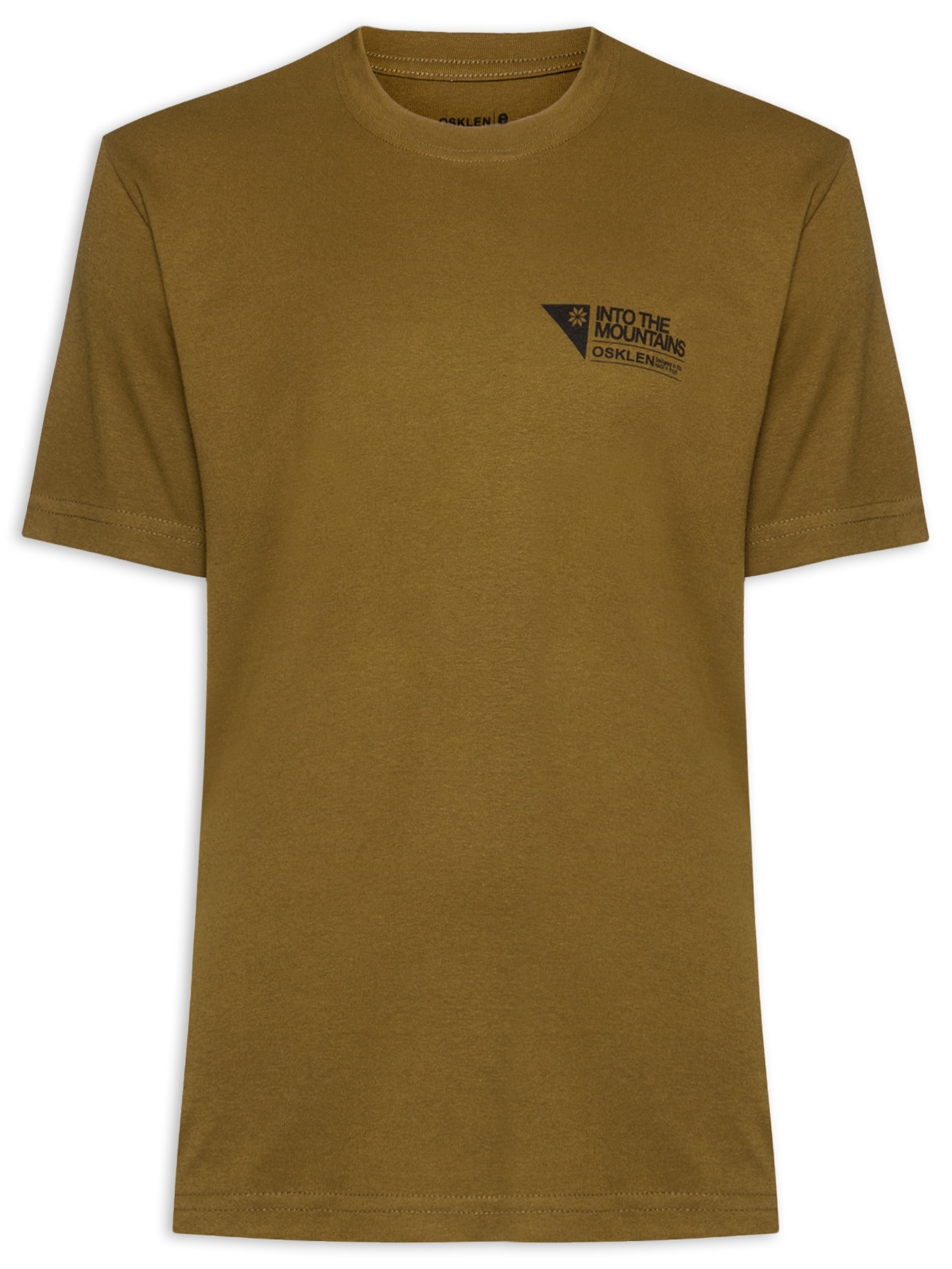 Camiseta Masculina Manga Curta Carimbo Itm Marrom Osklen
