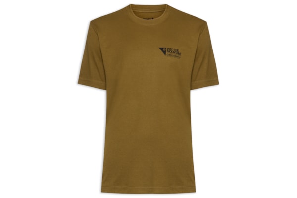 Camiseta Masculina Manga Curta Carimbo Itm - Marrom