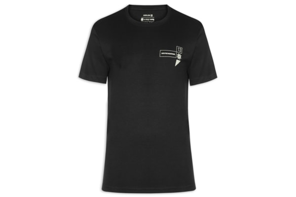 Camiseta Masculina Manga Curta Carimbo Itm - Preto