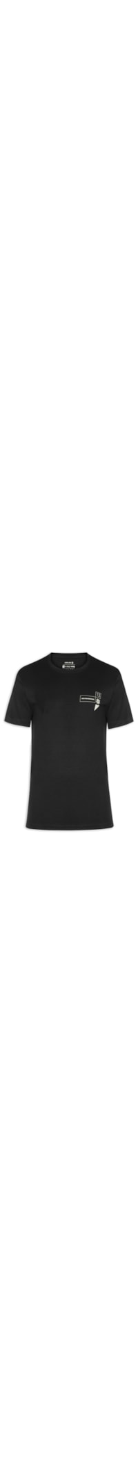 Camiseta Masculina Manga Curta Carimbo Itm - Preto