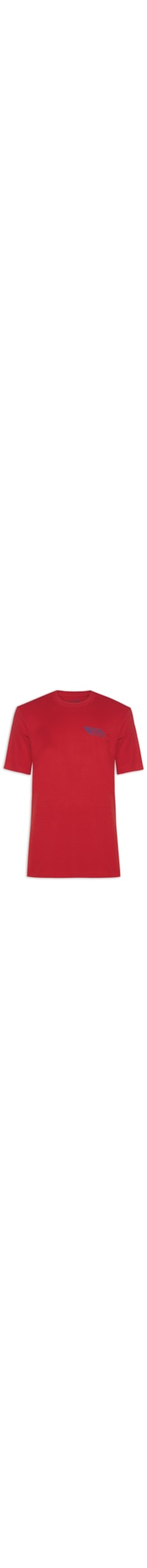 Camiseta Masculina Manga Curta Carimbo Itm - Vermelho