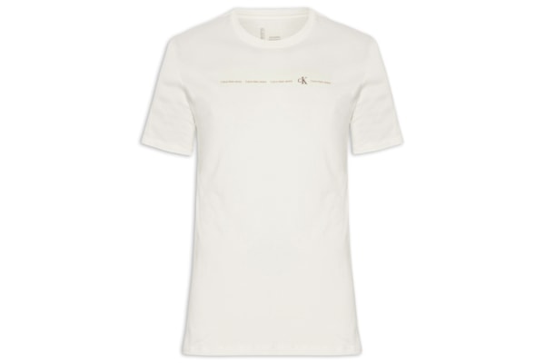 Camiseta Masculina Manga Curta CKJ Logo - Branco