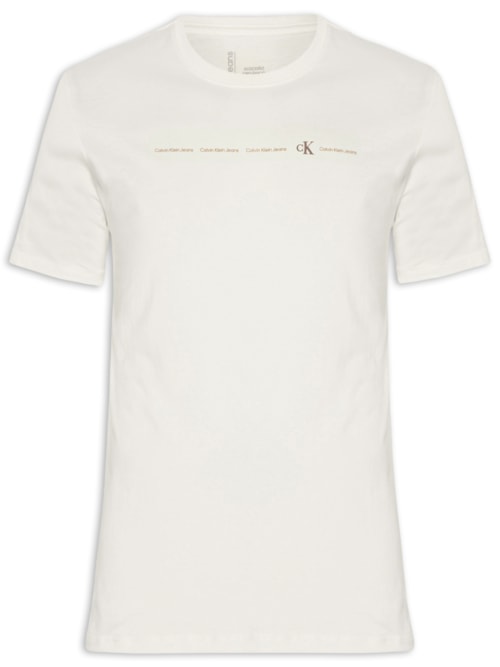 Camiseta Masculina Manga Curta CKJ Logo – Branco