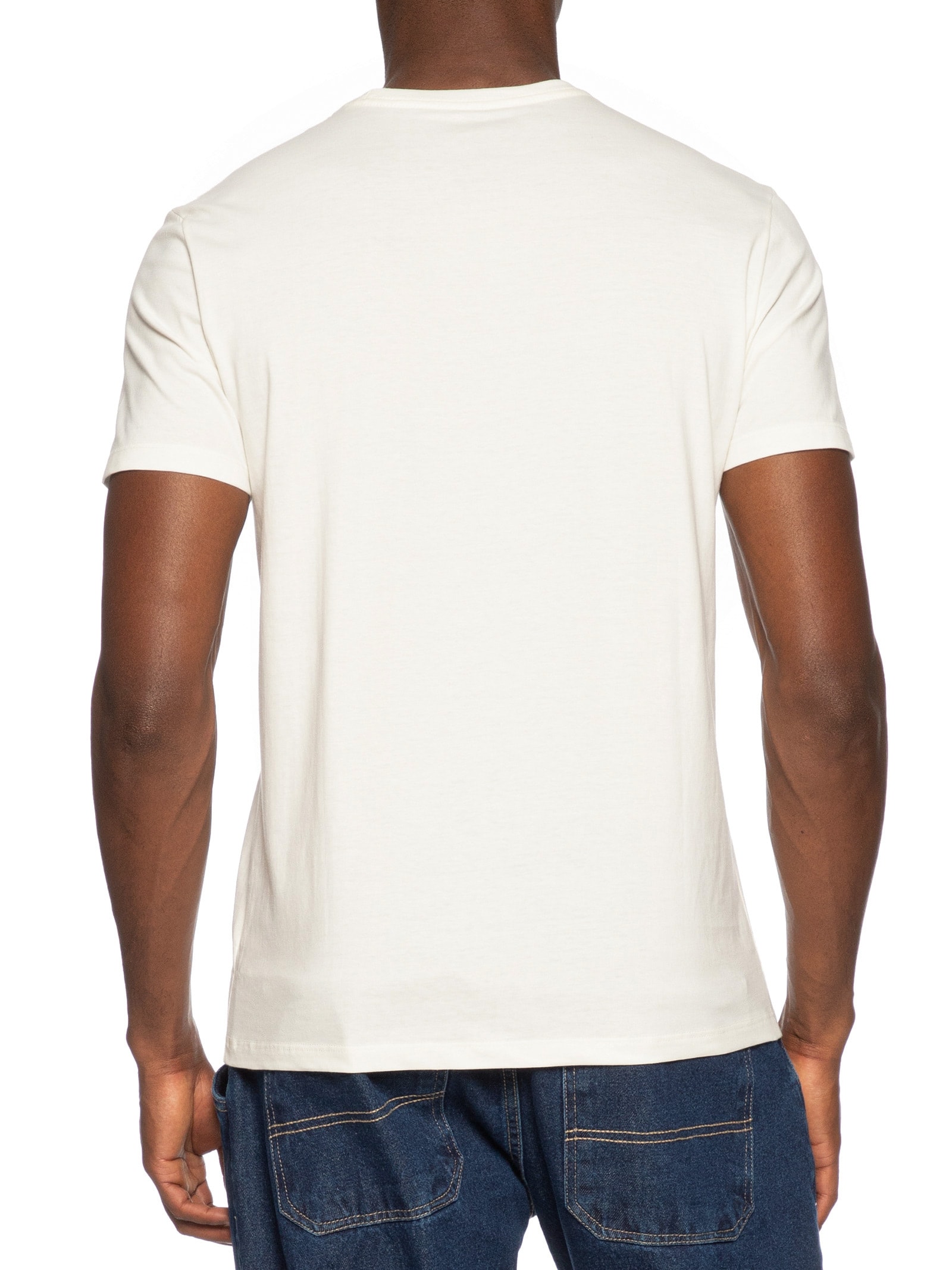 Camiseta Masculina Manga Curta CKJ Logo Branco Calvin Klein Jeans