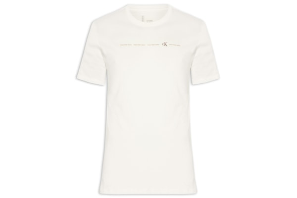 Camiseta Masculina Manga Curta CKJ Logo - Branco
